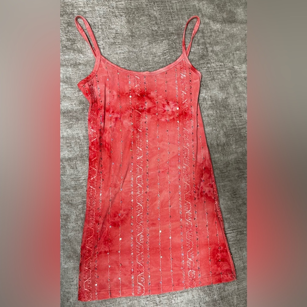 BKE Red Tank Top with Silver Accents